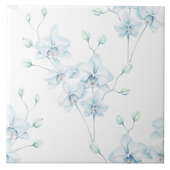 Soft Blue Orchid Ceramic Tile (Front)
