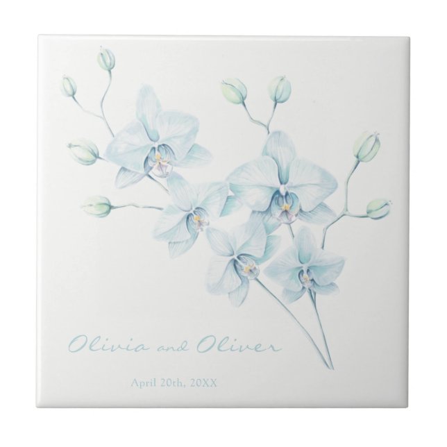 Soft Blue Orchid  Ceramic Tile (Front)