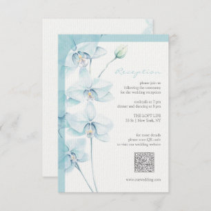 Soft Blue Orchid Wedding Reception Enclosure Card