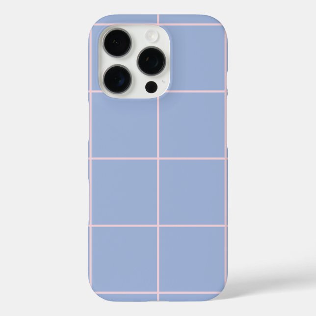 Soft Blue & Pink Grid Pattern Case-Mate iPhone Case (Back)
