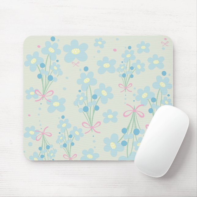 Soft Blue & Pink Harmony Mouse Pad (With Mouse)