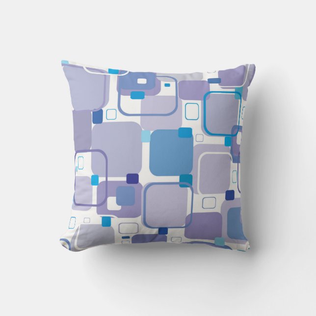 “Soft Blue & Purple  Square Throw Pillow (Front)