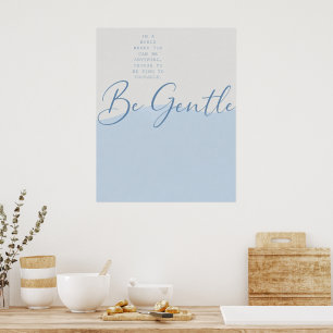 Soft Blue Self-Compassion Quote – Minimalist Wall Poster