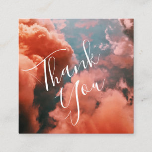 Soft Blue Sky & Pink Clouds Thank You Card