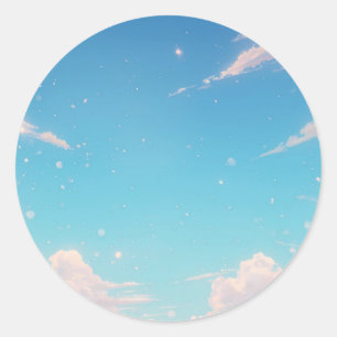 Soft Blue Sky Round Sticker