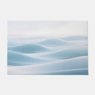 Soft Blue Snowy Dunes Winter Serenity Doormat