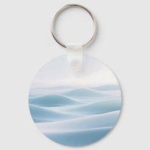 Soft Blue Snowy Dunes Winter Serenity Key Ring