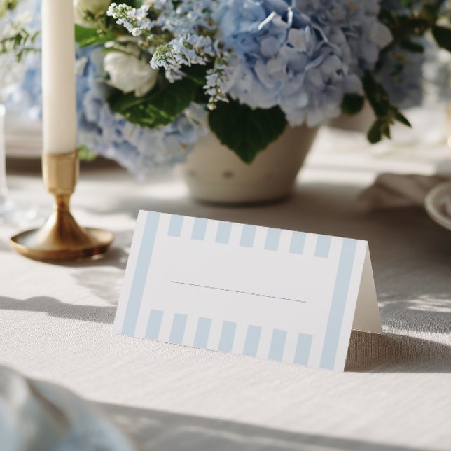 Soft Blue Stripes Place Card (Creator Uploaded)