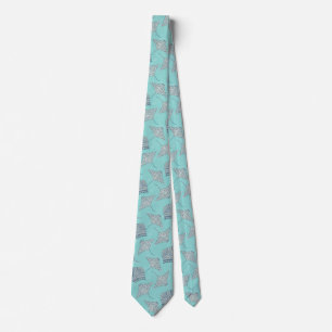 Soft Blue Tribal Stingrays Tie
