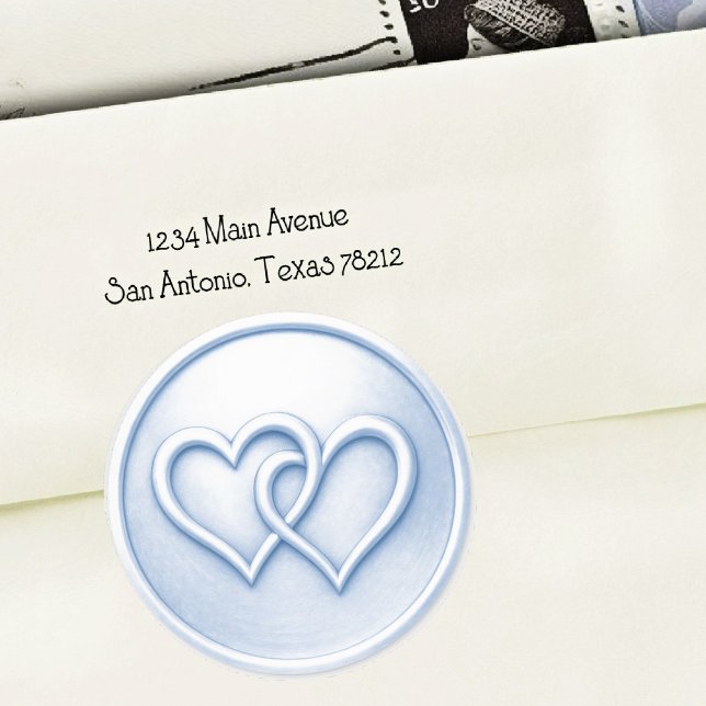 Soft Blue Two Hearts Intertwined Wedding Classic Round Sticker (Creator Uploaded)