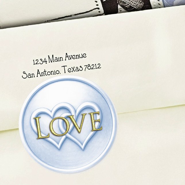 Soft Blue Two Hearts Intertwined Wedding Classic Round Sticker (Creator Uploaded)