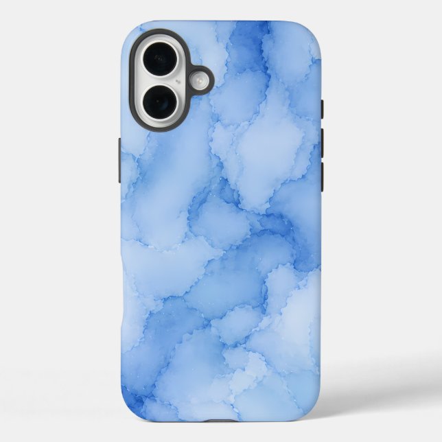 Soft Blue Watercolor Abstract Case-Mate iPhone Case (Back)