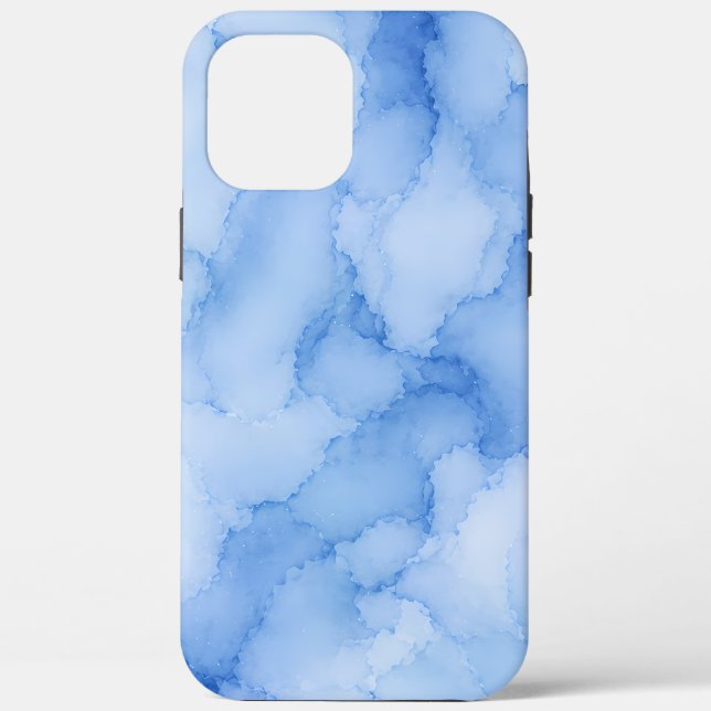 Soft Blue Watercolor Abstract Case-Mate iPhone Case (Back)