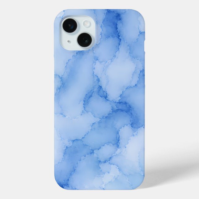 Soft Blue Watercolor Abstract Case-Mate iPhone Case (Back)