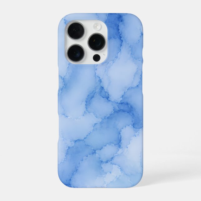 Soft Blue Watercolor Abstract iPhone Case (Back)