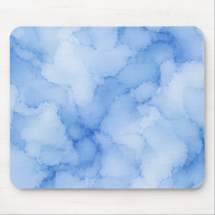 Soft Blue Watercolor Abstract  Mouse Pad
