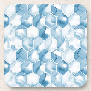Soft Blue Watercolor Canotype Pattern Coaster
