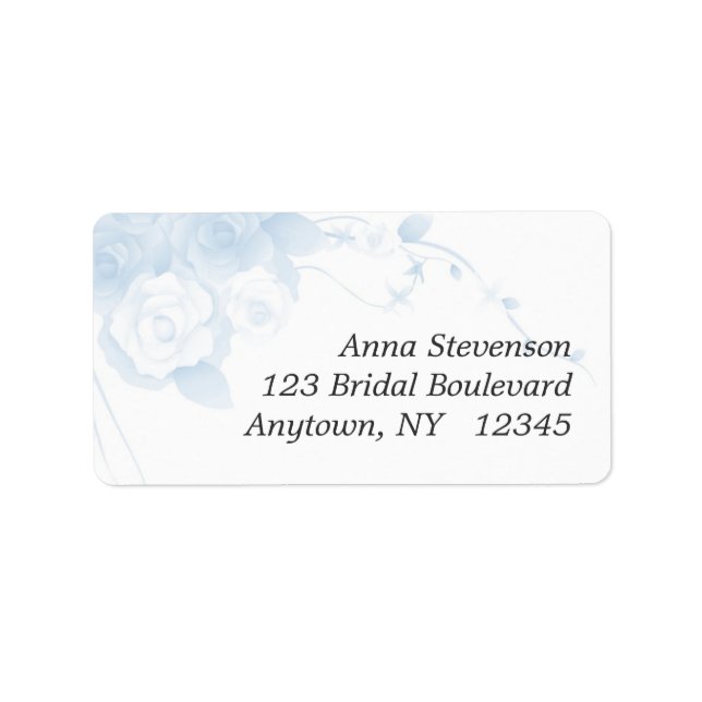 Soft Blue Watercolor Floral Label (Front)