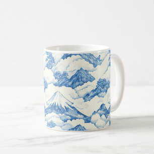 Soft Blue Watercolor Snow Mountain Landscape Coffee Mug