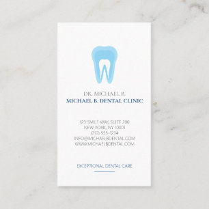 Soft Blue White Logo Dental Dentist Teeth logo Business Card