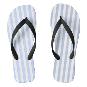 Soft Blue White Vertical Stripe Pattern Art Thongs