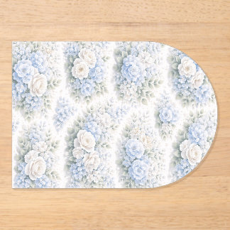 Soft Blue White Watercolor Floral Pattern Elegant Acrylic Invitations