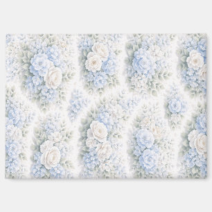 Soft Blue White Watercolor Floral Pattern Elegant  Magnet