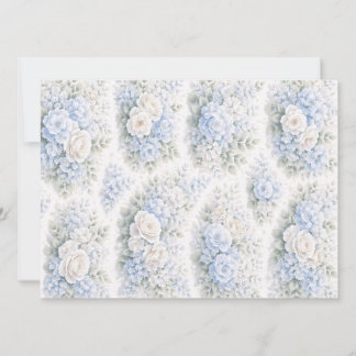 Soft Blue White Watercolor Floral Pattern Elegant  Save The Date