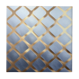 Soft blue with golden pattern ceramic tile