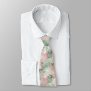 Soft Blush Abstract Watercolor Tie