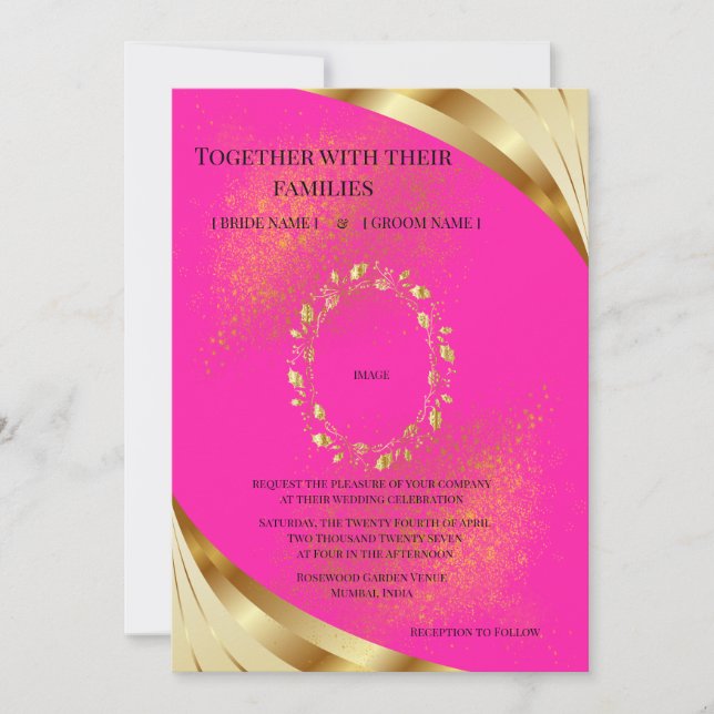 Soft Blush Background Luxury Design Invitation (Front)