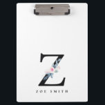 SOFT BLUSH BLUE FLORAL ALPHABETS NAME LETTER Z CLIPBOARD<br><div class="desc">If you need any further customisation please feel free to message me on yellowfebstudio@gmail.com.</div>