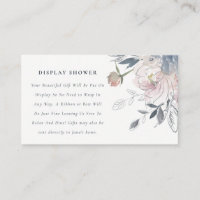 Soft Blush Blue Watercolor Floral Display Shower