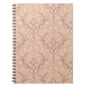 Soft Blush Botanical Vine Pattern Notebook
