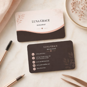 Soft Blush Brow Artist Business Card