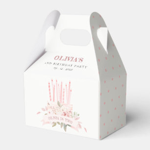Soft Blush Floral Cake Candles Any Age Birthday Favour Box
