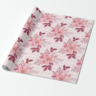 Soft Blush Floral Christmas Poinsettia TMF26 Wrapping Paper