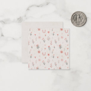 Soft Blush Floral Pattern Flat Note Card