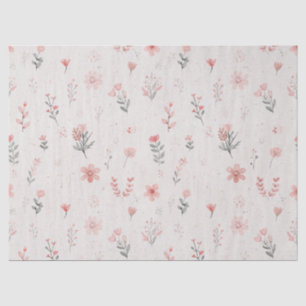 Soft Blush Floral Pattern Tissue Paper