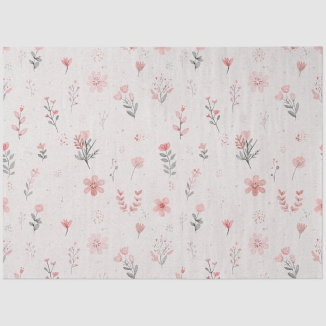 Soft Blush Floral Tissue Paper (Front)