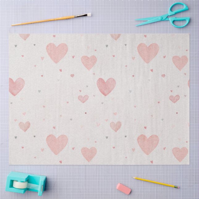 Soft Blush Heart Tissue Paper (Craft)