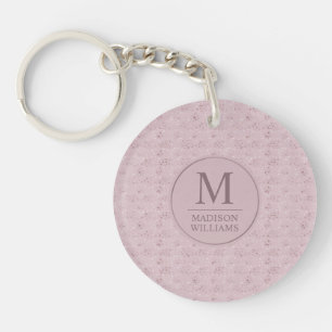 Soft Blush Pastel Pink Gold Dots Glitter Pattern Key Ring