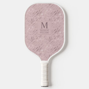 Soft Blush Pastel Pink Gold Silver Glitter Pattern Pickleball Paddle