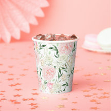 Soft Blush Peony & Rose Watercolor Floral Pattern