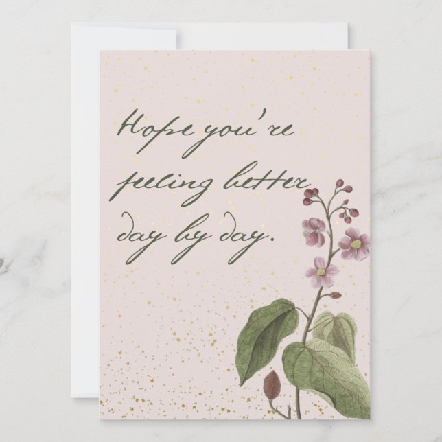 Soft blush pink and mauve flowers with message (Front)