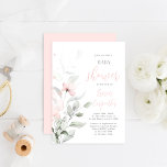 Soft Blush Pink Baby Shower Girl invitation<br><div class="desc">Soft Blush Pink Baby Shower Girl invitation,  elegant greenery and pink baby shower for baby girl</div>