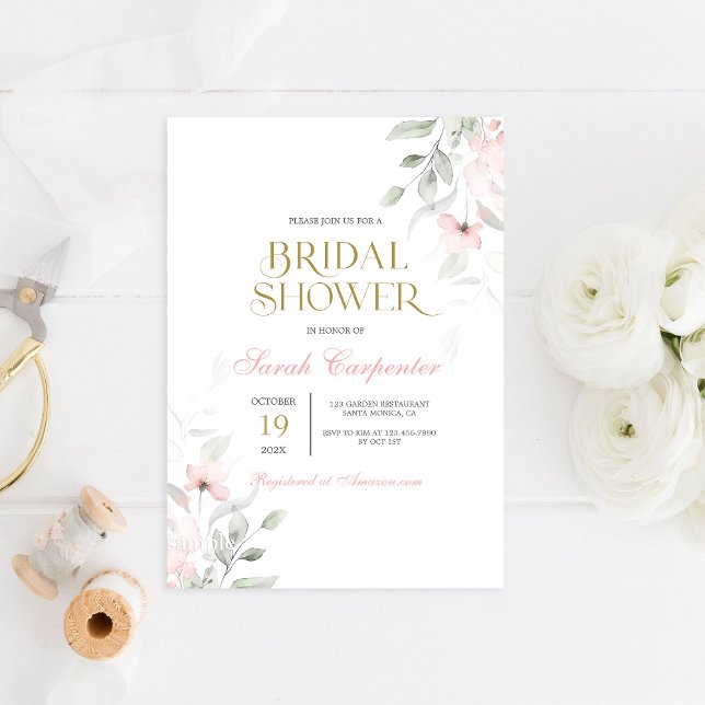 Soft Blush Pink Bridal Shower Invitation (Creator Uploaded)