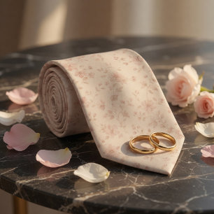 Soft Blush Pink Floral  Tie