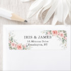 Soft Blush Pink Floral Wedding Return Address 