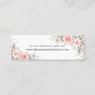 Soft Blush Pink Floral Wedding Website Card Mini